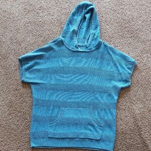 Old Navy Blue Hooded Sweater Short Sleeve Pullover Women’s 2X